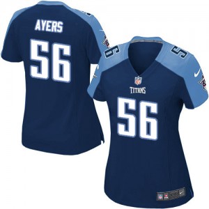 Femmes Nike Tennessee Titans # 56 asso Ayers élite Navy bleu alternent NFL Maillot Magasin