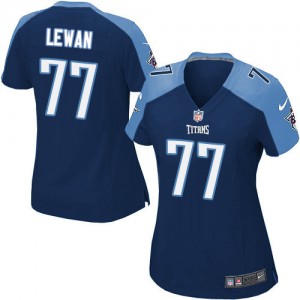 Femmes Nike Tennessee Titans # 77 Taylor Lewan Élite Navy bleu alternent NFL Maillot Magasin