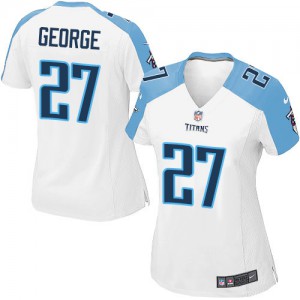 Femmes Nike Tennessee Titans # 27 Eddie George Élite blanc NFL Maillot Magasin