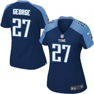 Femmes Nike Tennessee Titans # 27 Eddie George Élite Navy bleu alternent NFL Maillot Magasin