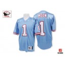 Mitchell And Ness Houston Oilers &1 Warren Moon Light Blue Authentic Throwback NFL Jersey