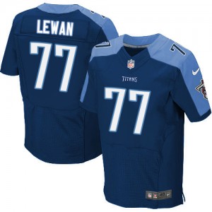 Hommes Nike Tennessee Titans # 77 Taylor Lewan Élite Navy bleu alternent NFL Maillot Magasin