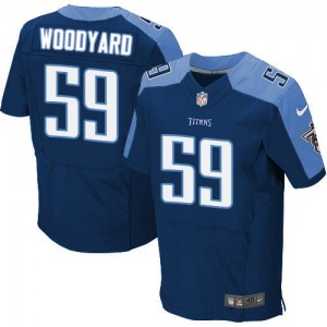 Hommes Nike Tennessee Titans # 59 Wesley Woodyard Élite Navy bleu alternent NFL Maillot Magasin
