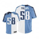 Men Nike Tennessee Titans &58 Shaun Phillips Elite Team/Road Two Tone NFL Jersey