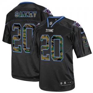 Hommes Nike Tennessee Titans # 20 évêque Sankey Élite noire Camo Fashion NFL Maillot Magasin