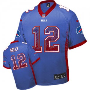 Hommes Nike Bills de Buffalo # 12 bleu Royal de Jim Kelly Élite Drift mode NFL Maillot Magasin