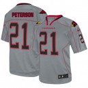Men Nike Arizona Cardinals &21 Patrick Peterson Elite Lights Out Grey NFL Jersey