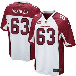 Jeunesse Nike Cardinals de l'Arizona # 63 Lyle Sendlein Élite blanc C Patch NFL Maillot Magasin