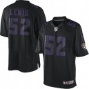 Men Nike Baltimore Ravens &52 Ray Lewis Elite Black Impact NFL Jersey