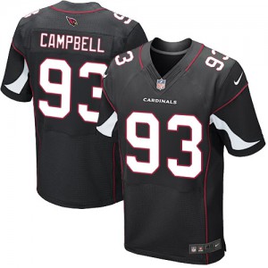 Hommes Nike Cardinals de l'Arizona # 93 Calais Campbell Élite noire remplaçant NFL Maillot Magasin