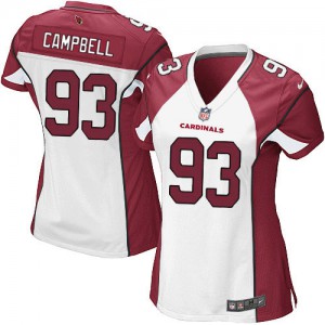 Femmes Nike Cardinals de l'Arizona # 93 Calais Campbell Élite blanc NFL Maillot Magasin