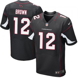 Hommes Nike Cardinals de l'Arizona # 12 John Brown Élite noire remplaçant NFL Maillot Magasin