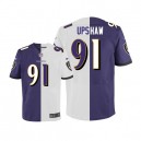 Men Nike Baltimore Ravens &91 Courtney Upshaw Elite Team/Road Two Tone NFL Jersey