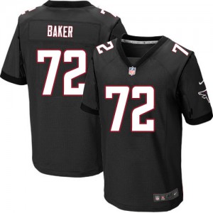 Hommes Nike Atlanta Falcons # 72 Sam Baker Élite noire remplaçant NFL Maillot Magasin