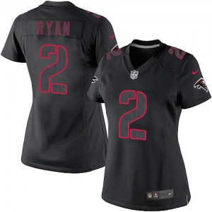Femmes Nike Atlanta Falcons # 2 Matt Ryan Élite Noir Impact NFL Maillot Magasin