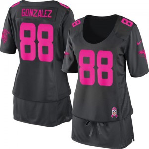 Femmes Nike Atlanta Falcons # 88 Tony Gonzalez Élite gris foncé Breast Cancer Awareness NFL Maillot Magasin
