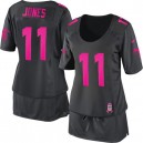 Women Nike Atlanta Falcons &11 Julio Jones Elite Dark Grey Breast Cancer Awareness NFL Jersey