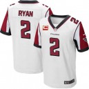 Men Nike Atlanta Falcons &2 Matt Ryan Elite White C Patch NFL Jersey