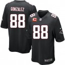 Youth Nike Atlanta Falcons &88 Tony Gonzalez Elite Black Alternate C Patch NFL Jersey