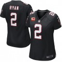 Women Nike Atlanta Falcons &2 Matt Ryan Elite Black Alternate C Patch NFL Jersey