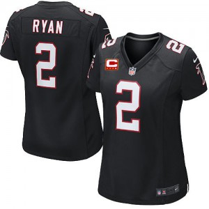 Femmes Nike Atlanta Falcons # 2 Matt Ryan Élite noir alternent C Patch NFL Maillot Magasin
