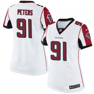 Femmes Nike Atlanta Falcons # 91 Corey Peters Élite blanc NFL Maillot Magasin