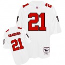 Men Mitchell and Ness Atlanta Falcons &21 Deion Sanders Authentic White Throwback NFL Jersey