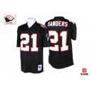 Men Mitchell and Ness Atlanta Falcons &21 Deion Sanders Authentic Black Throwback NFL Jersey