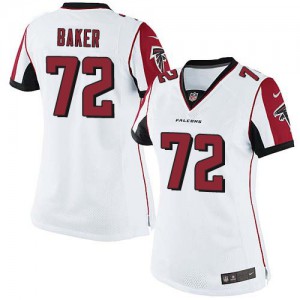 Femmes Nike Atlanta Falcons # 72 Sam Baker Élite blanc NFL Maillot Magasin