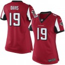 Women Nike Atlanta Falcons &19 Drew Davis Elite Red Team Color NFL Jersey
