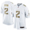 Men Nike Atlanta Falcons &2 Matt Ryan Elite White Salute to Service NFL Jersey
