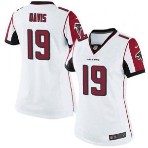 Femmes Nike Atlanta Falcons # 19 Drew Davis Élite blanc NFL Maillot Magasin