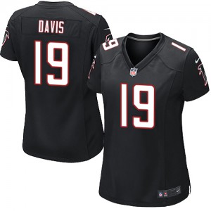 Femmes Nike Atlanta Falcons # 19 Drew Davis Élite noire remplaçant NFL Maillot Magasin