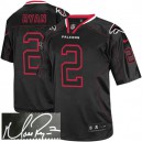 Men Nike Atlanta Falcons &2 Matt Ryan Elite Lights Out Black Autographed NFL Jersey