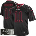 Men Nike Atlanta Falcons &11 Julio Jones Elite Lights Out Black Autographed NFL Jersey