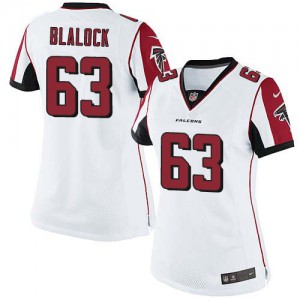 Femmes Nike Atlanta Falcons # 63 Justin Blalock Élite blanc NFL Maillot Magasin