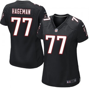 Femmes Nike Atlanta Falcons # 77 Rahede Hageman Élite noire remplaçant NFL Maillot Magasin