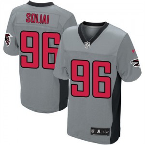 Hommes Nike Atlanta Falcons # 96 Paul Soliai Élite gris ombre NFL Maillot Magasin