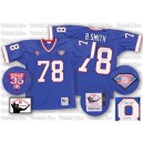 Mitchell And Ness Buffalo Bills &78 Bruce Smith Royal Blue 35th Anniversary Patch Authentic Throwback Autographed NFL Jersey