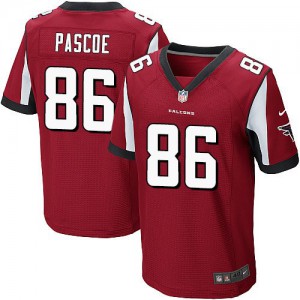 Hommes Nike Atlanta Falcons # 86 ours Pascoe Élite rouge couleur NFL maillot de Team