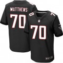 Men Nike Atlanta Falcons &70 Jake Matthews Elite Black Alternate NFL Jersey