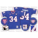 Mitchell And Ness Buffalo Bills &34 Thurman Thomas Royal Blue 35th Anniversary Patch Authentic Throwback Autographed NFL Jersey