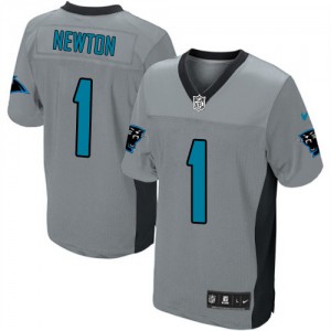 Hommes Nike Carolina Panthers # 1 Cam Newton élite gris ombre NFL Maillot Magasin