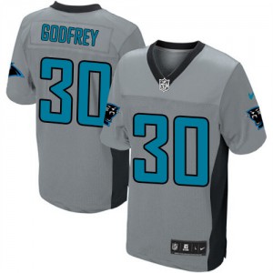 Hommes Nike Carolina Panthers # 30 Charles Godfrey Élite gris ombre NFL Maillot Magasin