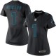 Women Nike Carolina Panthers &1 Cam Newton Elite Black Impact NFL Jersey