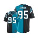 Hommes Nike Carolina Panthers # 95 Charles Johnson de l'équipe élite/remplaçant deux tonnes NFL Maillot Magasin