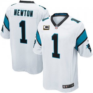 Jeunesse Nike Carolina Panthers # 1 Cam Newton Élite blanc C Patch NFL Maillot Magasin