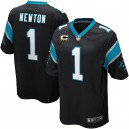 Youth Nike Carolina Panthers &1 Cam Newton Elite Black Team Color C Patch NFL Jersey