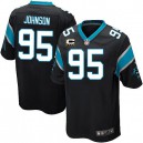 Youth Nike Carolina Panthers &95 Charles Johnson Elite Black Team Color C Patch NFL Jersey