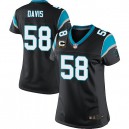 Women Nike Carolina Panthers &58 Thomas Davis Elite Black Team Color C Patch NFL Jersey
